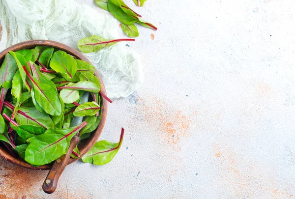 Salată Proaspătă Frunze Verzi Sau Mangold — Fotografie, imagine de stoc