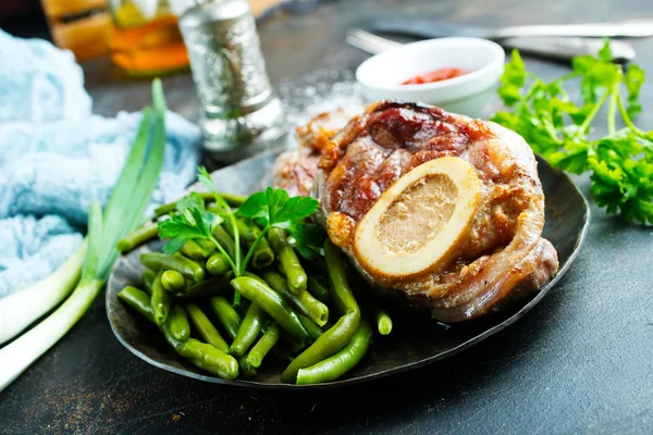 Fried meat on plate — Stock Photo, Image