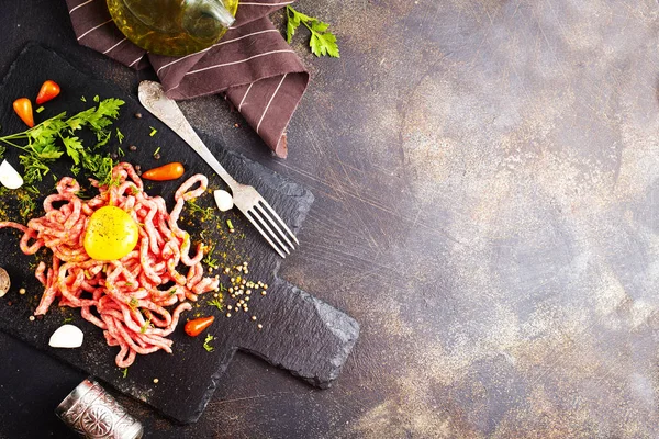 Carne picada crua — Fotografia de Stock