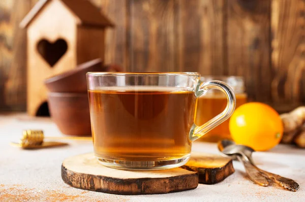 Tea Cup Tea Ginger Lemon — Stock Photo, Image