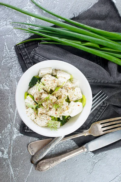 Ensalada Con Feta Pepino Ensalada Fresca — Foto de Stock