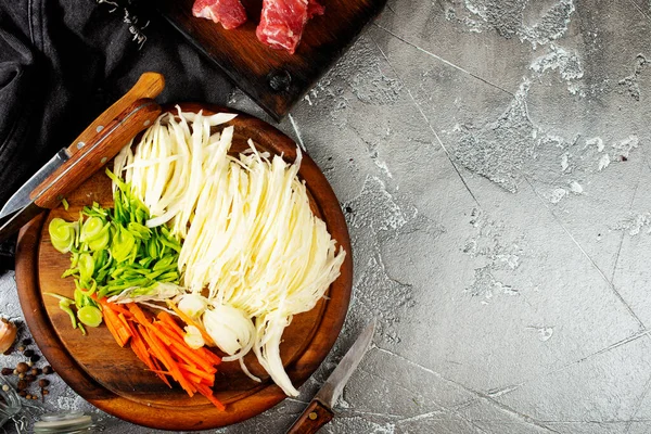 Ingredienti Borscht Sul Tavolo Della Cucina Fatto Casa Russo Borsch — Foto Stock