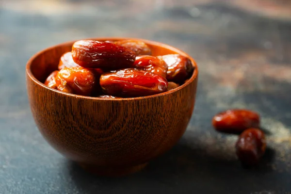 Fruta Data Medjoul Seca Tigelas Deliciosa Fruta Seca — Fotografia de Stock