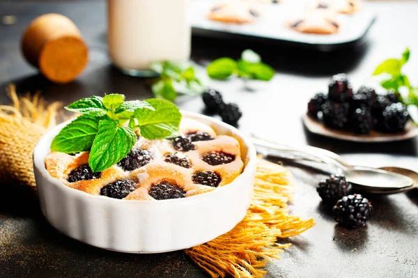 Homemade Berry pie. Sweet pie with fresh blackberry.