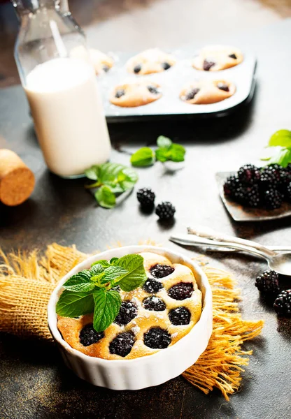 Tarte Aux Baies Maison Tarte Sucrée Mûre Fraîche — Photo