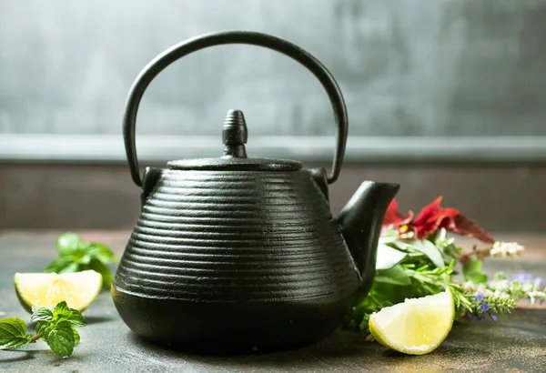 Teapot Aroma Herb Tea Table — Stock Photo, Image