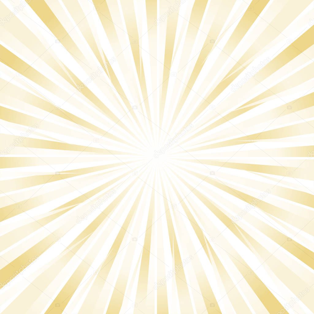 Abstract light Yellow Gold rays background. Vector