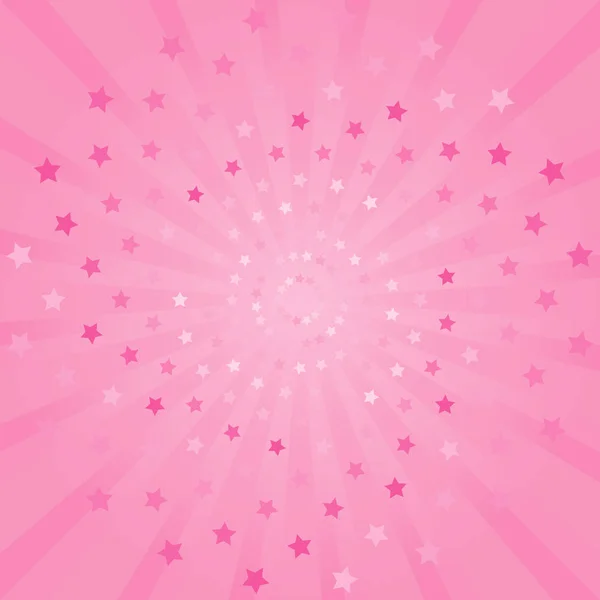抽象的な背景。柔らかいピンクの光線と星の背景。ベクトル — ストックベクタ