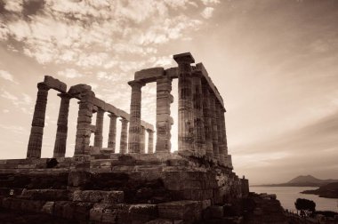 Doğal görünümünü Poseidon Tapınağı yakınındaki Atina, Yunanistan