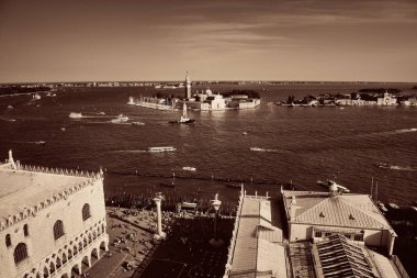 Piazza San Marco ve San Giorgio Maggiore adası Venedik, İtalya.