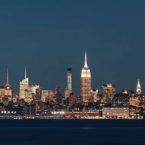 Skyline New York Con Grattacieli Sul Fiume Hudson Visti Dal — Foto Stock