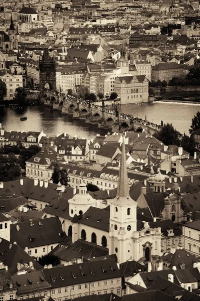 Praga Vista Panorâmica Telhado Com Edifícios Históricos República Checa — Fotografia de Stock