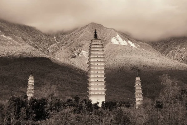 Antigua Pagoda Casco Antiguo Dalí Con Cubierta Nieve Cangshan Yunnan —  Fotos de Stock