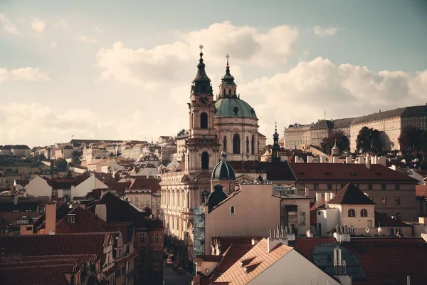 Vista Azotea Praga Con Iglesia Cúpula República Checa — Foto de Stock