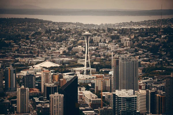 Vista Panorâmica Telhado Seattle Com Arquitetura Urbana — Fotografia de Stock