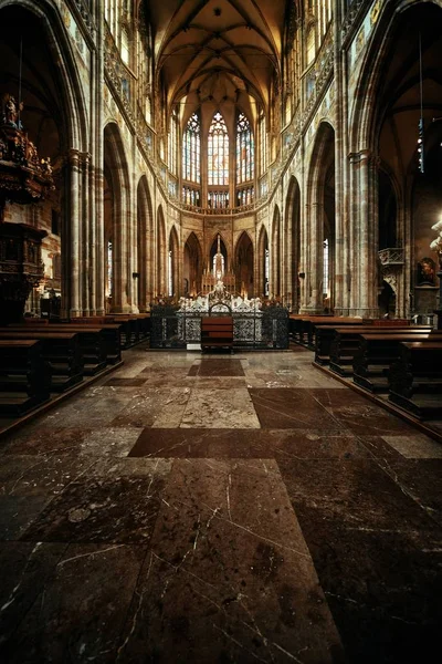 Vista Interior Catedral San Vito Castillo Praga República Checa — Foto de Stock