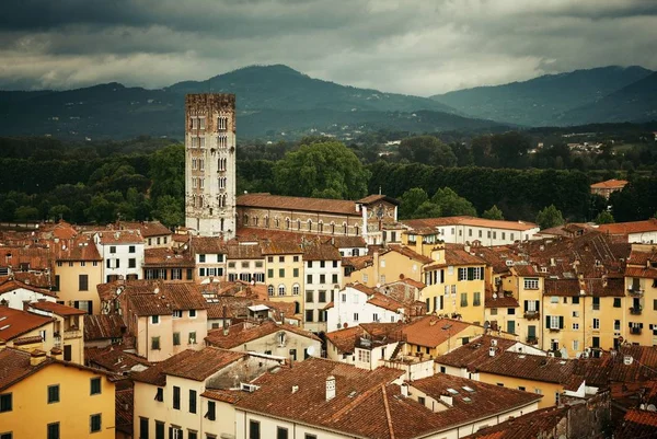 Lucca Skyline Avec Tour Cathédrale Italie — Photo