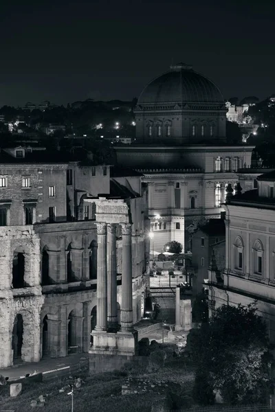 Çatı Sokak Gece Görünümü Roma Talya — Stok fotoğraf