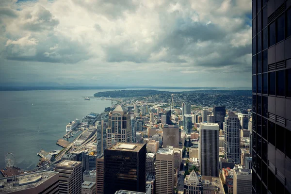 Seattle Dachpanorama Mit Urbaner Architektur — Stockfoto