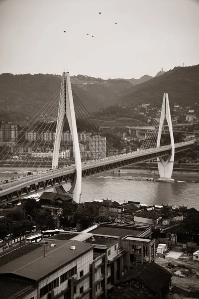 Bro Och Stad Urban Arkitektur Chongqing Kina — Stockfoto