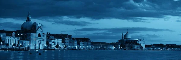 Venedig Skyline Panorama Natten Med Historisk Arkitektur Italien — Stockfoto