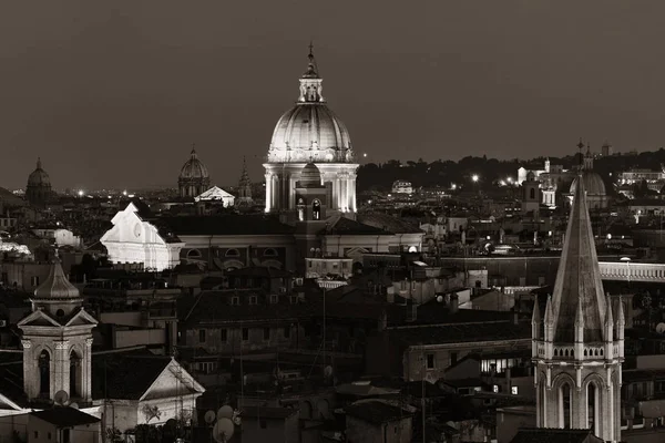 Het Dak Weergave Met Eeuwenoude Architectuur Italië Nacht — Stockfoto