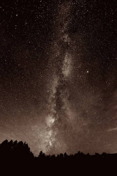Droga Mleczna Nad Lasem Stowe Stanie Vermont — Zdjęcie stockowe