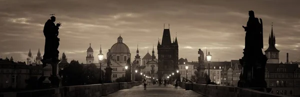 Pont Charles Prague République Tchèque Nuit — Photo