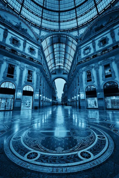 Galleria Vittorio Emanuele Winkelcentrum Interieur Milaan Italië — Stockfoto