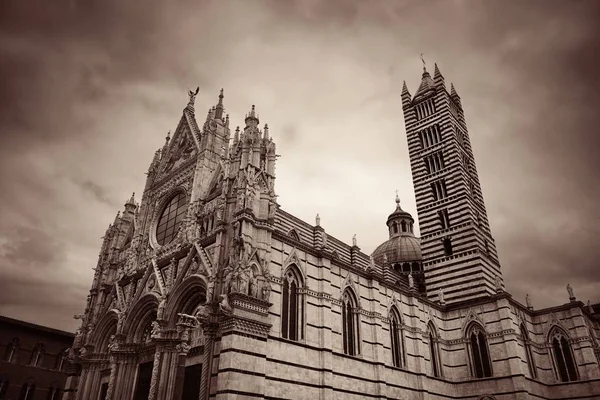Catedral Siena Cidade Medieval Dia Nublado Itália — Fotografia de Stock
