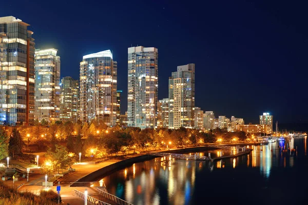 Vancouver Stad Bij Nacht Canada — Stockfoto