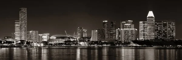 Singapore Skyline Night Urban Buildings – stockfoto
