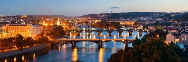 Praga Skyline Ponte Sobre Rio República Checa — Fotografia de Stock