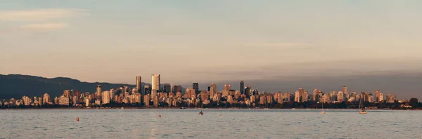 Vancouver Městské Panorama Panorama Při Západu Slunce — Stock fotografie