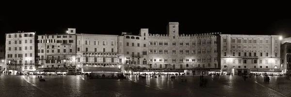 Edificios Antiguos Piazza Del Campo Vista Panorámica Siena Por Noche — Foto de Stock