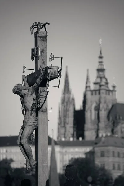 Charles Bridge Heykeli Closeup Prag Çek Cumhuriyeti — Stok fotoğraf