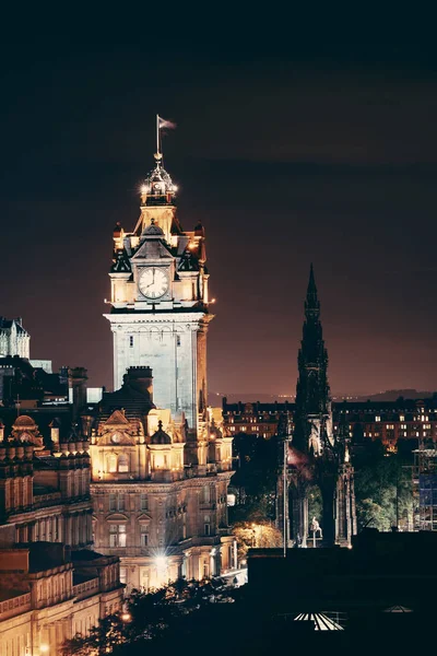 Édimbourg Vue Sur Ville Nuit Royaume Uni — Photo