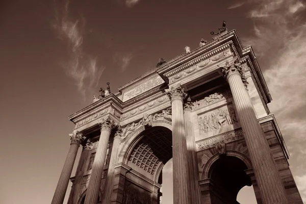 Closeup View Arch Peace Arco Della Pace Milan Italy — Stock Photo, Image