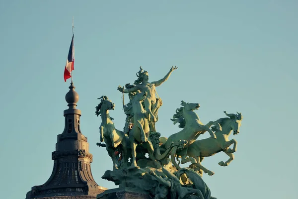 Estátua Vista Rua Paris — Fotografia de Stock