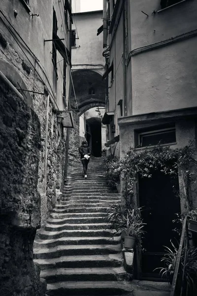 Typický Pohled Uličky Riomaggiore Cinque Terre Itálie — Stock fotografie