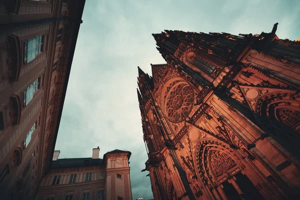 Vitus Cathedral Prague Castle Tjeckien Natten — Stockfoto