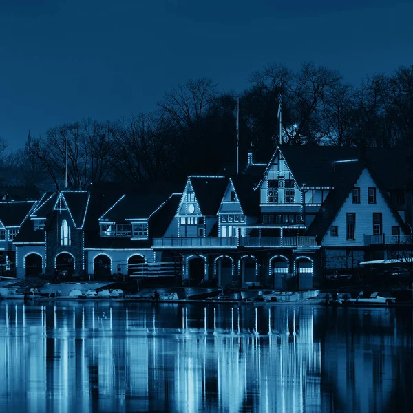 Boathouse Row Филадельфии Знаменитая Историческая Достопримечательность — стоковое фото