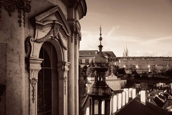 Praga Vista Para Telhado Com Edifícios Históricos República Checa — Fotografia de Stock
