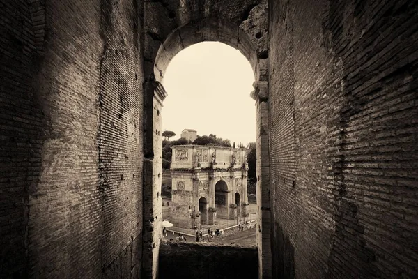 Bramę Koloseum Łuk Konstantyna Rzym Włochy — Zdjęcie stockowe