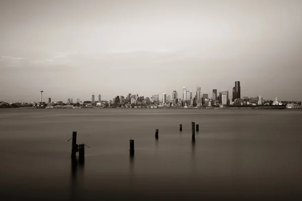 Seattle Città Skyline Vista Sul Mare Con Architettura Urbana — Foto Stock