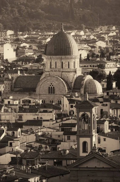Velká Synagoga Florencie Nebo Tempio Maggiore Mezi Budovami Itálie — Stock fotografie