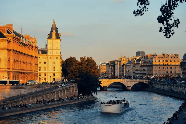 Río Sena Arquitectura Histórica París Francia —  Fotos de Stock