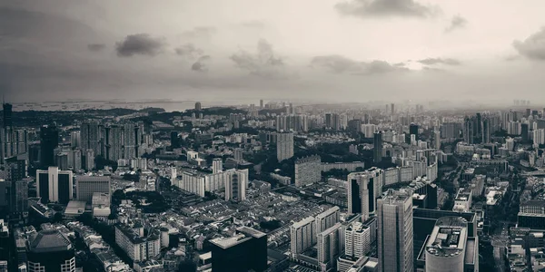 Singapore Vista Panoramica Con Grattacieli Urbani Tramonto — Foto Stock