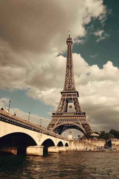 Floden Seine Och Eiffeltornet Paris Frankrike — Stockfoto