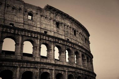 Roma ve İtalya Colosseum sembolik mimarisinde tek renkli.